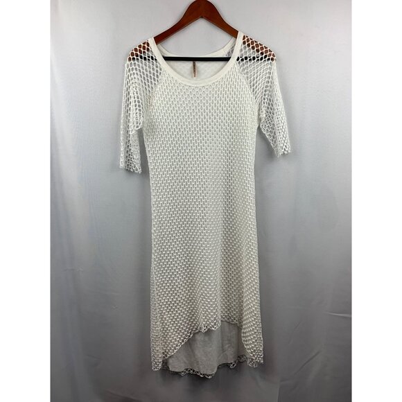 Women’s Pete White Mesh Dress Double Layered Size M - Picture 1 of 6